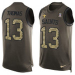 Saints #13 Michael Thomas Green Team Color Tanktop Jersey For Fans