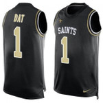 Saints #1 Who Dat Black Team Color Tanktop Jersey For Fans