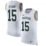Packers #15 Bart Starr White Team Color Tanktop Jersey For Fans