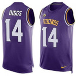 Vikings #14 Stefon Diggs Purple Team Color Tanktop Jersey For Fans