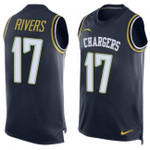 Chargers #17 Philip Rivers Navy Blue Team Color Tanktop Jersey For Fans