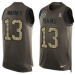 Rams #13 Kurt Warner Green Team Color Tanktop Jersey For Fans