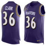 Ravens #36 Chuck Clark Purple Team Color Tanktop Jersey For Fans
