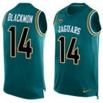 Jaguars #14 Justin Blackmon Teal Green Team Color Tanktop Jersey For Fans