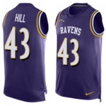 Ravens #43 Justice Hill Team Color Tanktop Jersey For Fans