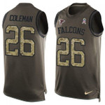 Falcons #26 Tevin Coleman Green Team Color Tanktop Jersey For Fans