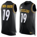 Steelers #19 JuJu Smith-Schuster Black Team Color Tanktop Jersey For Fans