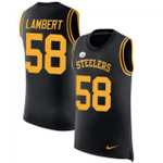 Steelers #58 Jack Lambert Black Team Color Tanktop Jersey For Fans
