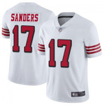 49ers #17 Emmanuel Sanders White Team Color V-neck Short-sleeve Jersey For Fans