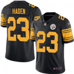 Steelers #23 Joe Haden Black Team Color V-neck Short-sleeve Jersey For Fans