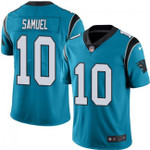 Panthers #10 Curtis Samuel Blue Team Color V-neck Short-sleeve Jersey For Fans