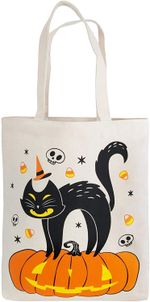 Canvas Goody Bag for Trick or Treat, Pumpkin Party Favor Goodie Bags