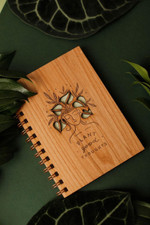 Plant Good Thoughts Wood Journal Notebook Blank Pages Classic Style