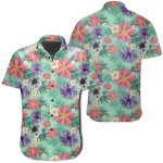 Hawaiian Tropical Flower Blossom Cluster Seamless Shirt