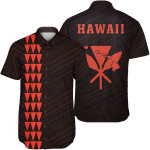 Hawaii Kakau Polynesian Kanaka Map Short Sleeve Shirt ? Orange