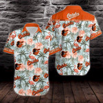 Baltimore orioles Tropical vector seamless pattern Hawaiian shirt