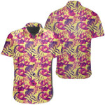 Seamless Tropical Flower Plant Pattern Background Hawaiian Shirt