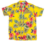 Pineapple Hibiscus Pattern Print Hawaiian Shirt