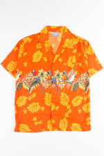 Tropical Parrots Orange Hawaiian Shirt