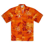 Two Palms Moonlight Orange Hawaiian Flowers Shirt