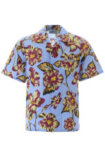 Tropical Yellow Purple Hibiscus Hawaiian Shirt