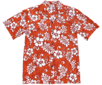 Tropical Floral Orange Hawaiian Shirt