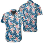 Tropical Hibiscus Blue Hawaiian Shirt