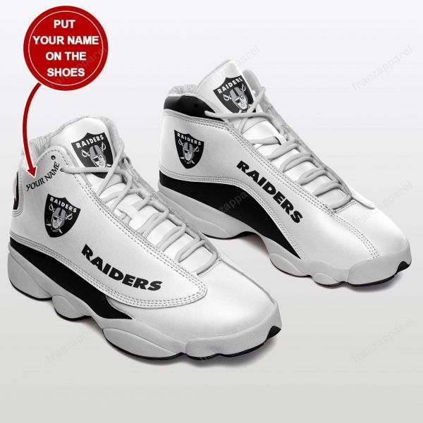 Las vegas raiders personalized air jordan 13 sneakers 027 newcreation jd13 - us9.5/ eu43 men