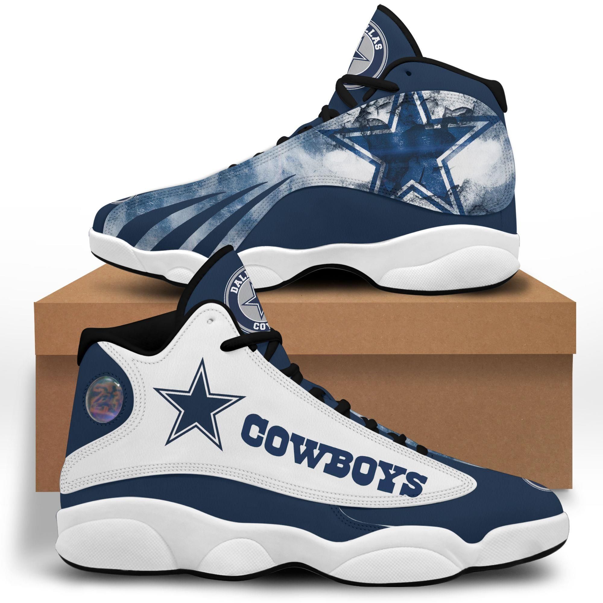Dallas cowboys air jordan 13 custom sneakers running shoes full size for men- women