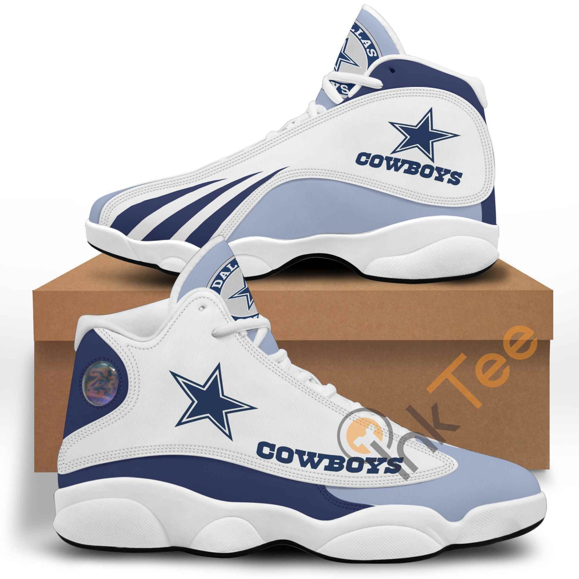 Nfl dallas cowboys air jordan 13s customized shoes - men / us 12
