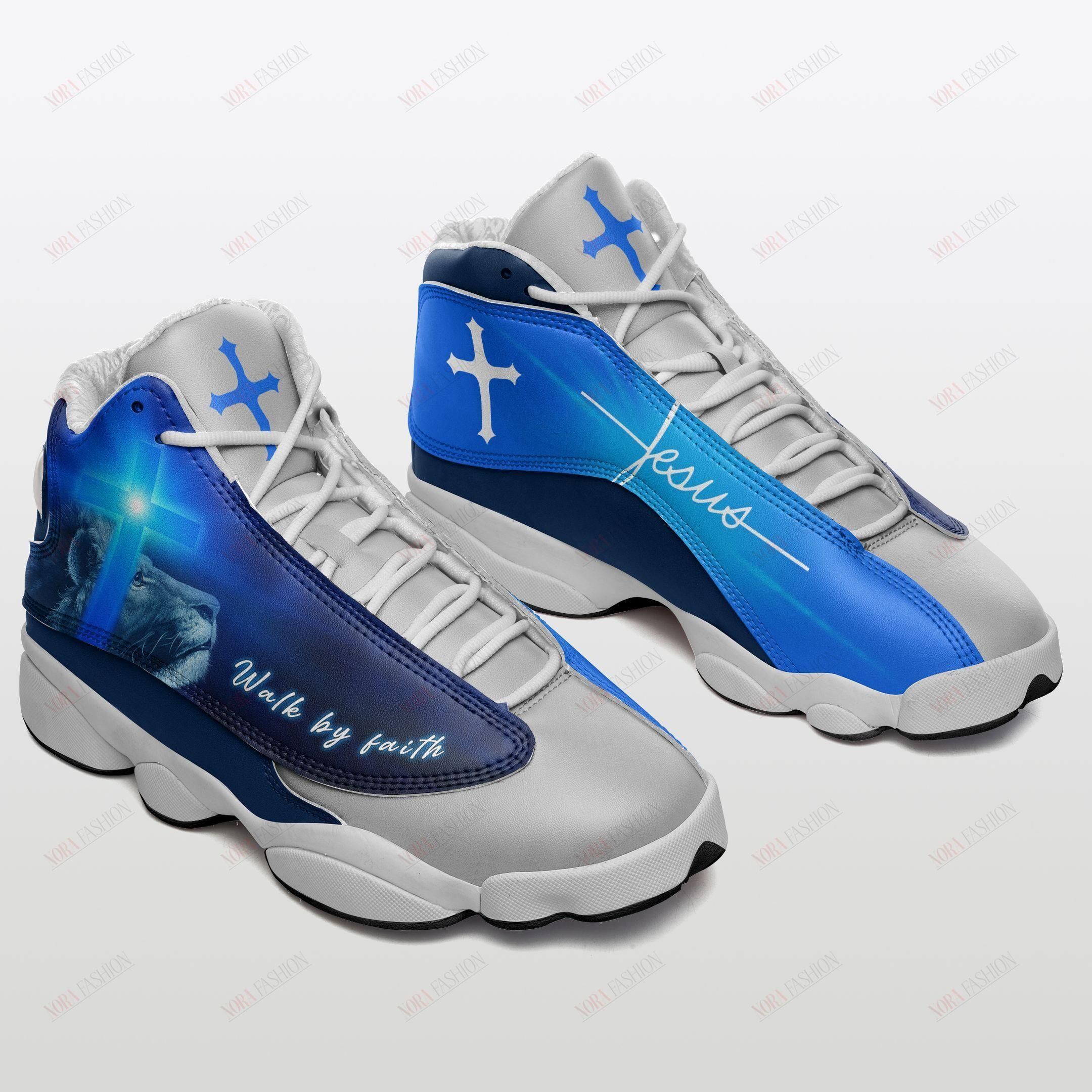 Walk by faith jesus air jordan 13 sneakers sport shoes full size for men- women