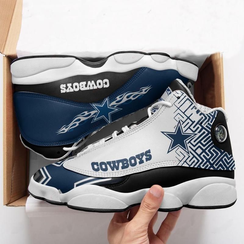 Dallas cowboys football team form air jordan 13 sneakerslan1 jd13 sneakers personalized shoes design