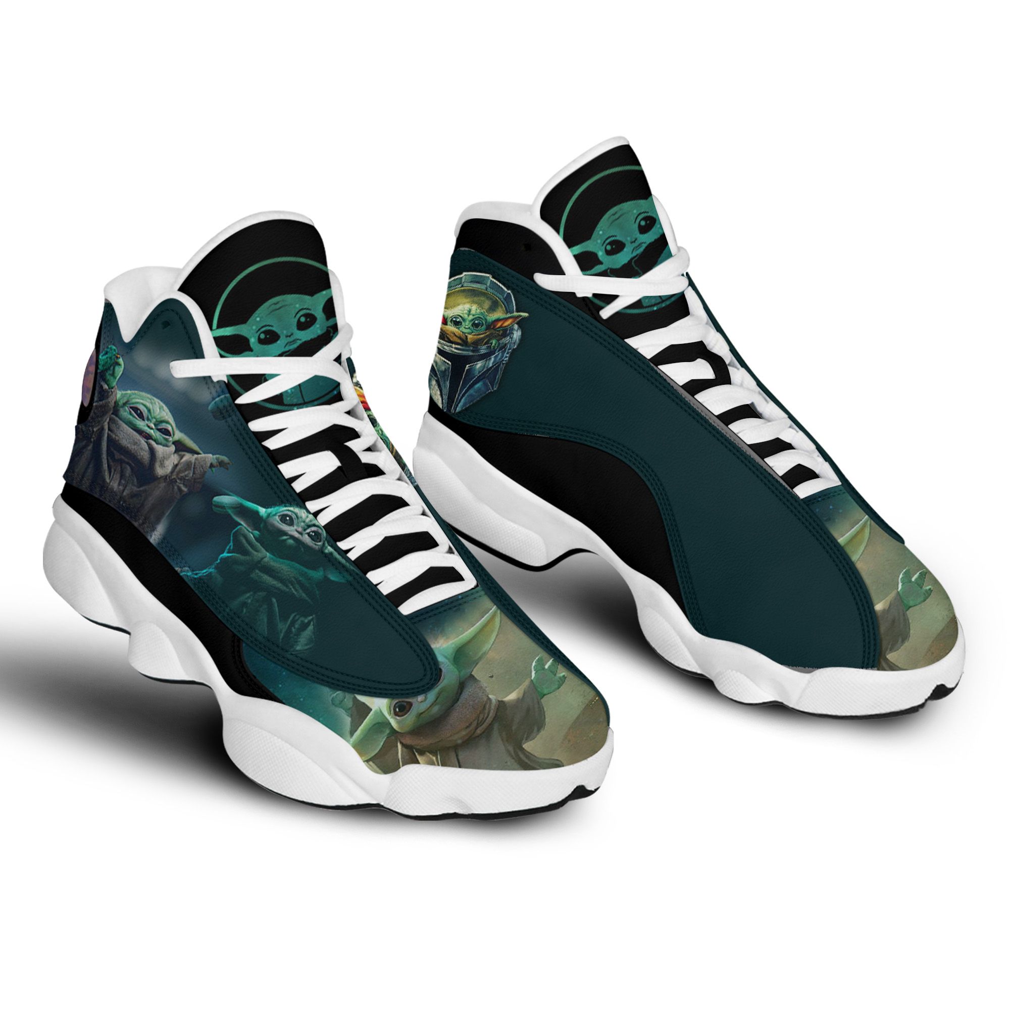 Baby yoda from star wars form air jordan 13 sneakers l702-hao1 shoes all size for men- women - women / us 5