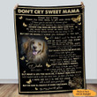Don't Cry Sweet Mama Printable Blanket Butterflies Personalized Dog Memorial Gift For Dog Mom