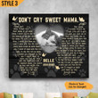 Cat Mom Don't Cry Sweet Mama Please Don't Weep Typography Butterfly Shape Personalized Cat Memorial Gift Wall Art Horizontal Poster Canvas Framed Print