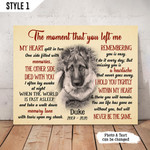 The Moment That You Left Me Personalized Dog Memorial Gift Wall Art Horizontal Poster Canvas Framed Print