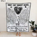 Don't Cry Sweet Mama Printable Blanket Butterfly Shape Personalized Dog Memorial Gift For Dog Mom