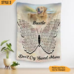 Don't Cry Sweet Mama Printable Blanket Envelope Blanket Postcard Blanket Personalized Dog Memorial Gift For Dog Mom