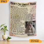 Don't Cry Sweet Mama Printable Blanket Vintage Personalized Dog Memorial Gift For Dog Mom