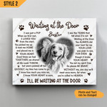 I'll Be Waiting At The Door Dog Poem Printable Horizontal Canvas Poster Framed Print Heart Shape Personalized Dog Memorial Gift For Dog Lovers