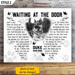 I'll Be Waiting At The Door Dog Poem Printable Horizontal Canvas Poster Framed Print Butterfly Shape Personalized Dog Memorial Gift For Dog Lovers