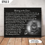 I'll Be Waiting At The Door Cat Poem Printable Horizontal Canvas Poster Framed Print Personalized Cat Memorial Gift For Cat Lovers