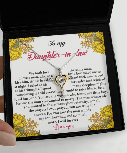 To My Daughter In Law We Both Love The Same Man Necklace With Message Card