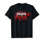 Red Plaid Papa Buffalo Matching Family Dad Pajama Christmas T-Shirt