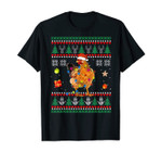 Ugly Christmas Chicken Santa Hat Lights Sweater Xmas Gift T-Shirt