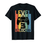 Level 3 Unlocked Birthday shirt Video Gamer born in 2018 T-Shirt