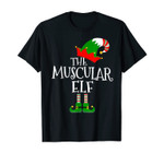 The Muscular Elf Matching Family Group Christmas Pajamas T-Shirt
