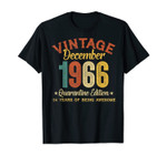54 Years Old Gifts 54th Birthday Gift Vintage December 1966 T-Shirt