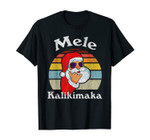 Mele Kalikimaka Retro Christmas Santa Shaka Hawaii T-Shirt