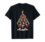 Funny Flamingo Christmas Tree Holiday Xmas Gift T-Shirt